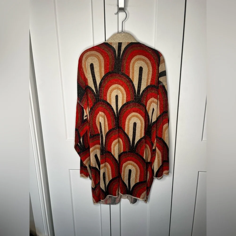 FINAL SALE Lita by Ciara Glitter Geometric Duster Cardigan Sweater Large - Picture 6 of 7